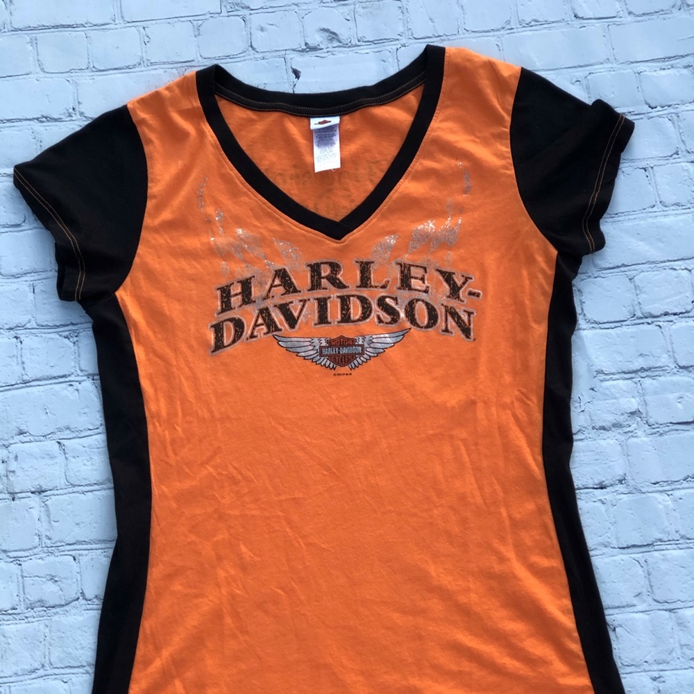 Orange & Black Harley Shirt